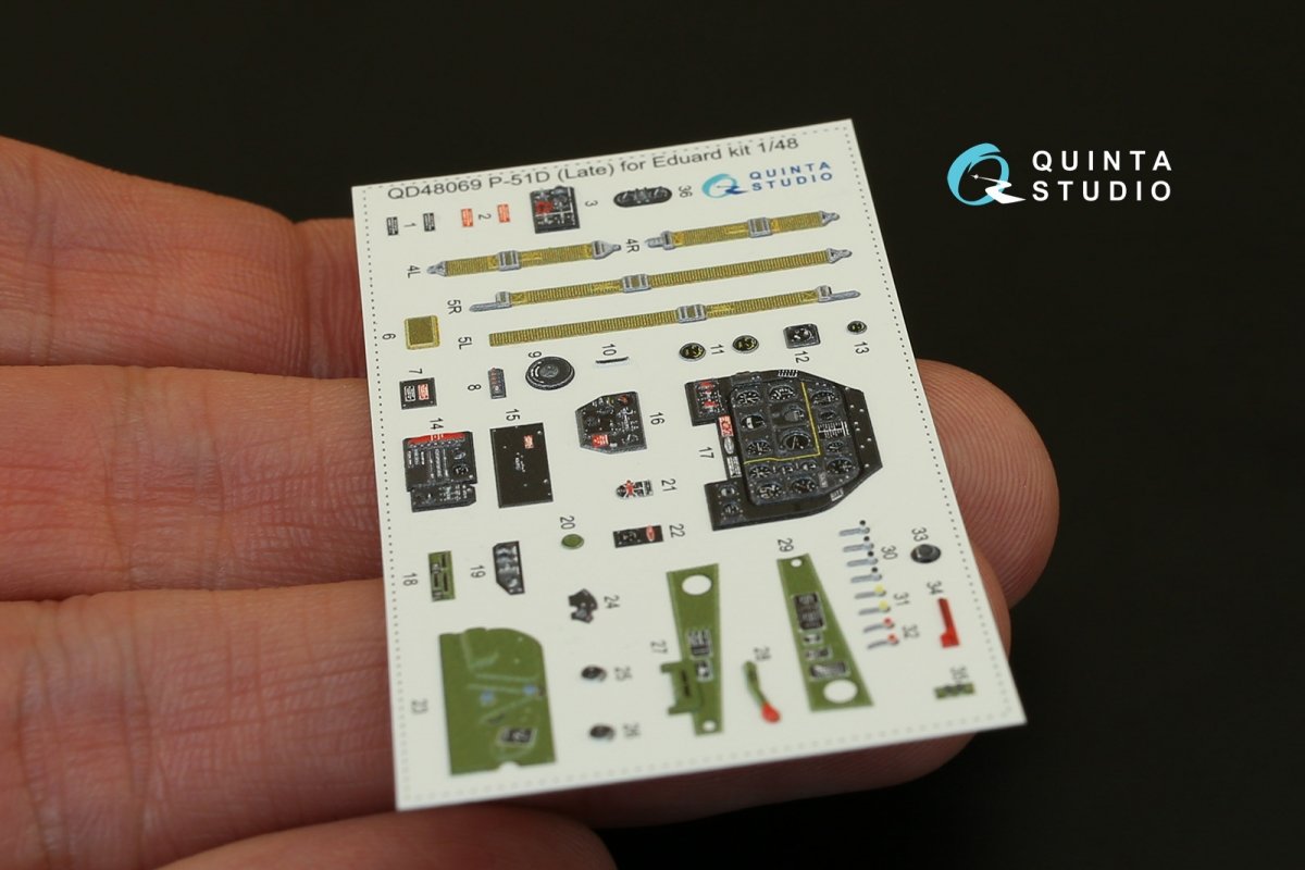Quinta Studio QD48069 P-51D (Late) 3D-Printed &amp;amp; coloured Interior on decal paper (for Eduard kit) 1/48 – Bild 4