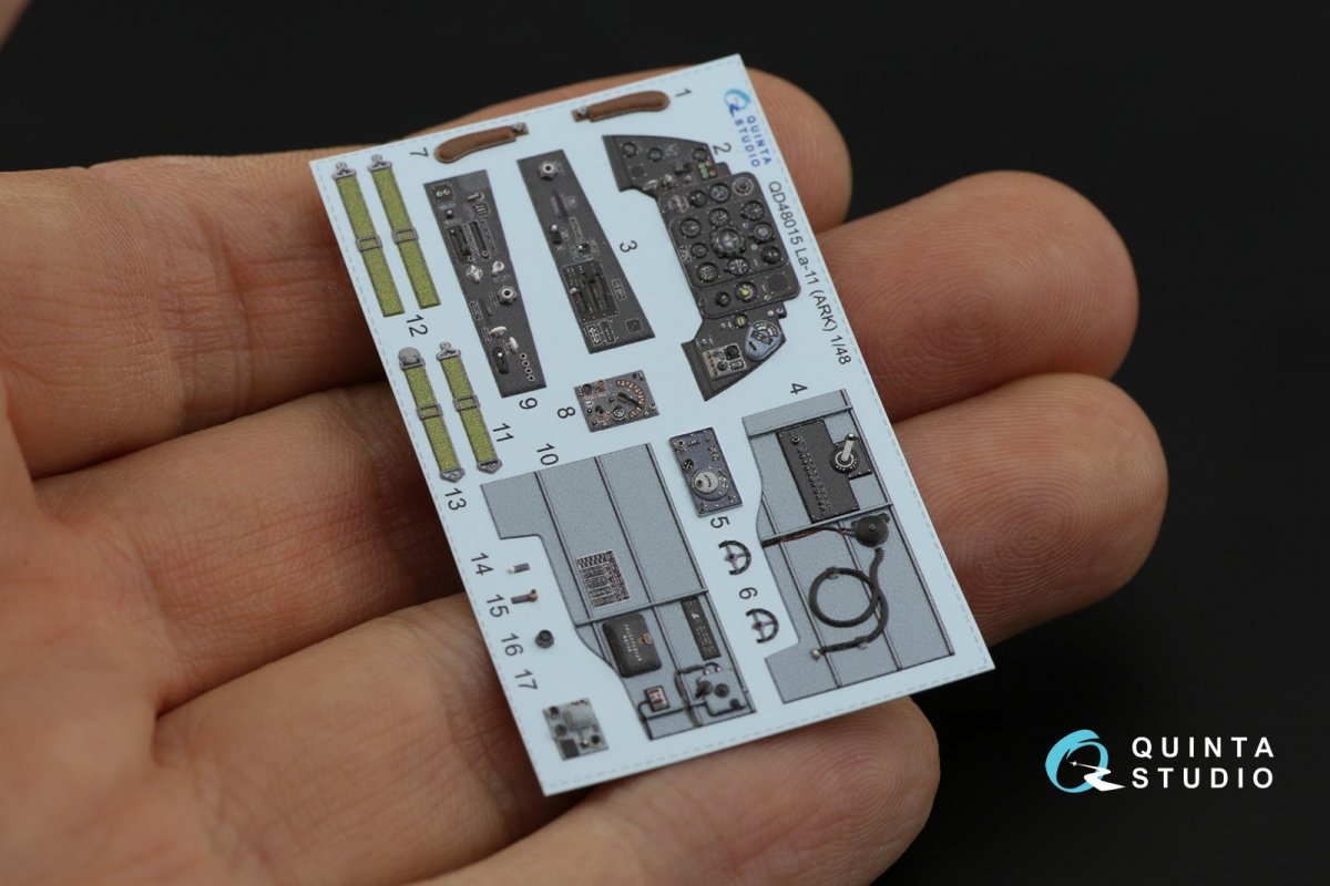 Intérieur imprimé en 3D et coloré sur papier décalcomanie Quinta Studio QD48015 La-11 (ARK) 1/48 – image 3