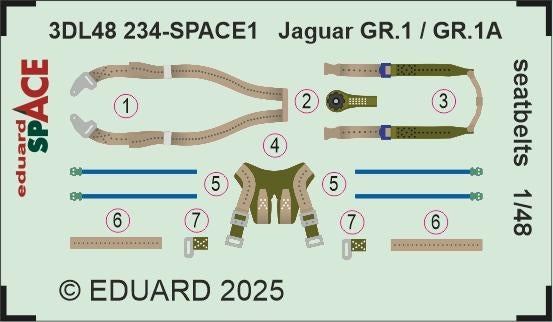Eduard Jaguar GR.1 / GR.1A seatbelts SPACE 1/48 – imagen 3