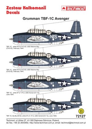Techmod 72127 - Grumman TBF-1C Avenger 1/72 – imagen 2