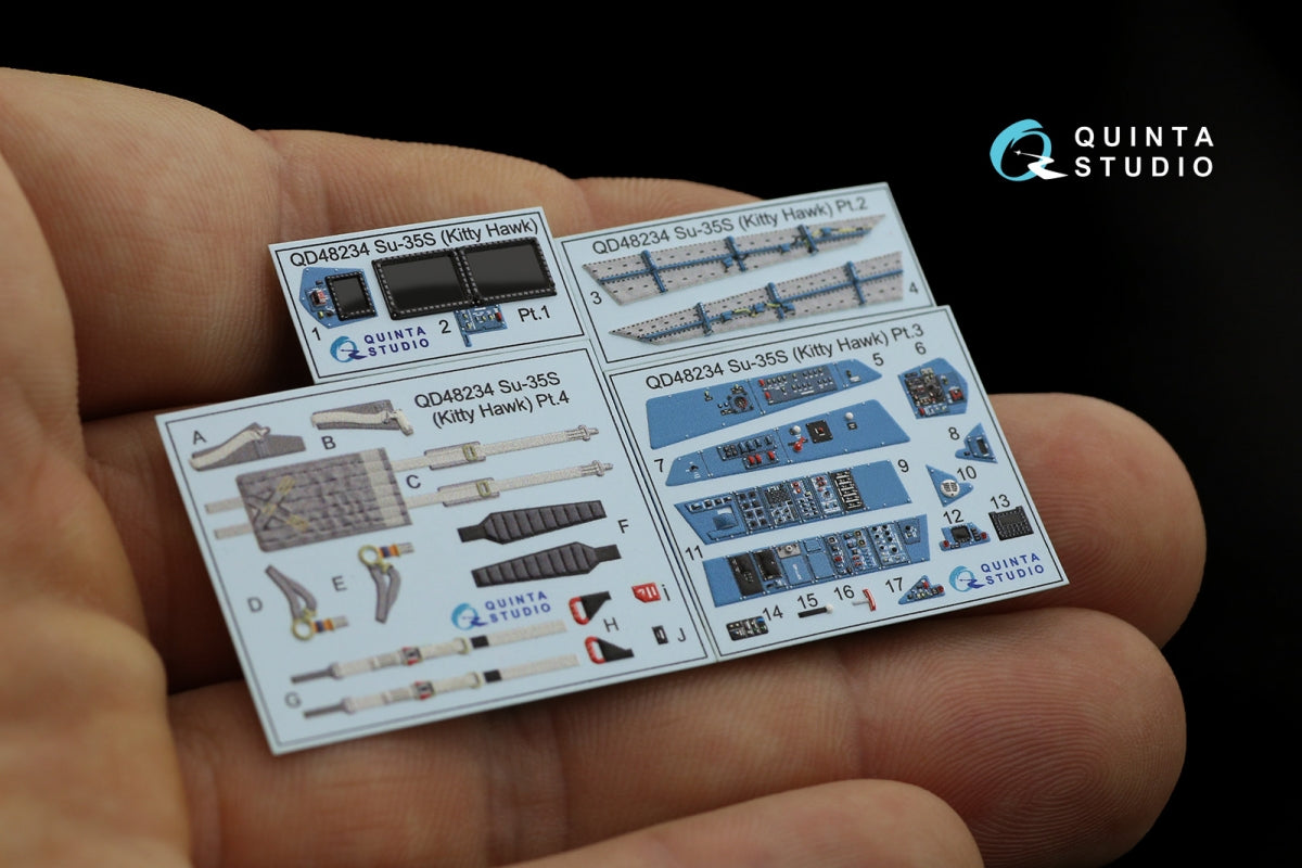 Quinta Studio QD48234 Su-35S 3D-Printed &amp;amp; coloured Interior on decal paper (KittyHawk) 1/48 – immagine 8