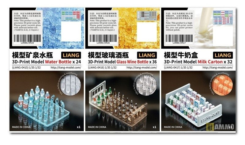 Liang 0416 3D-Print Model Glass Wine Bottle x 36 1/32 1/35 – image 5