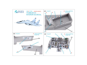 Quinta Studio QDS-72150 Mig-29 9-13 3D-Printed coloured Interior on decal paper (7278 Zvezda) 1/72 – immagine 2
