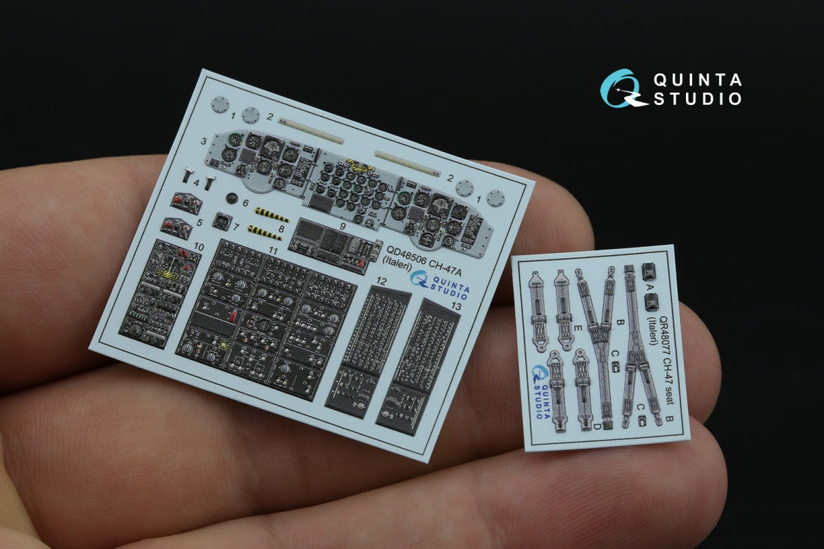 Quinta Studio QD48506 CH-47A 3D-Printed coloured Interior on decal paper (Italeri) 1/48 – immagine 3