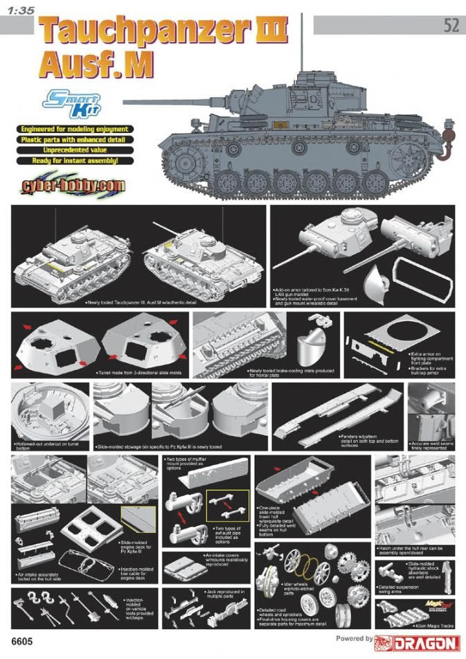 Cyber Hobby 6605 Pz.Kpfw.III Ausf.M Early Production mit Rahmen fur Schutzhulle 1/35