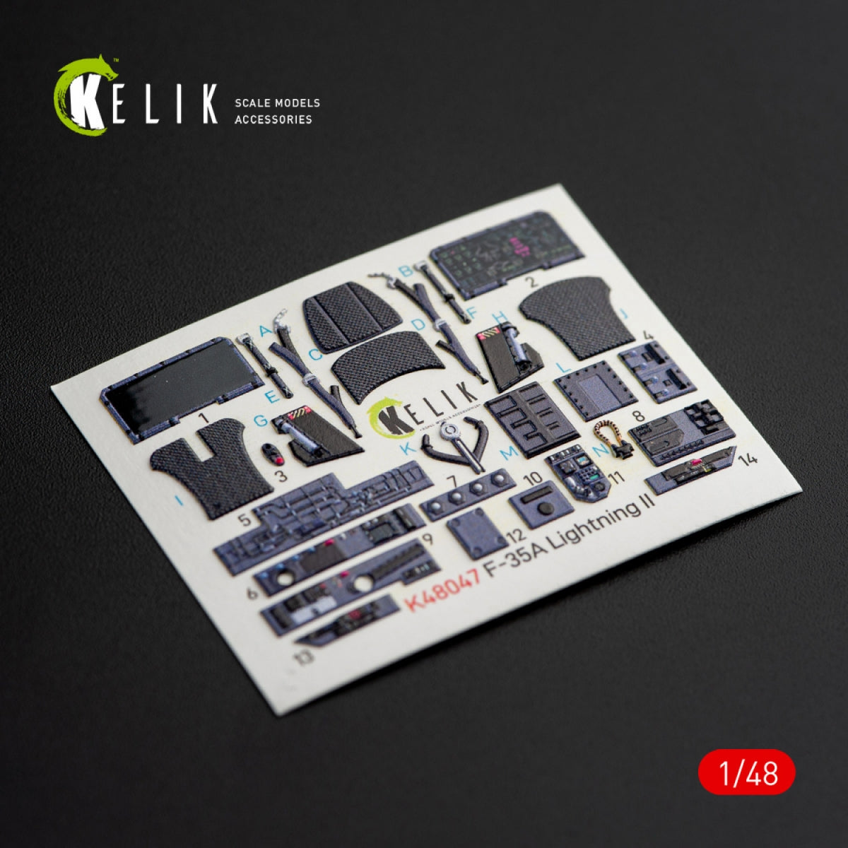 KELIK K48047 F-35A LIGHTNING II INTERIOR 3D DECALS FOR KITTY HAWK KIT 1/48 – zdjęcie 2