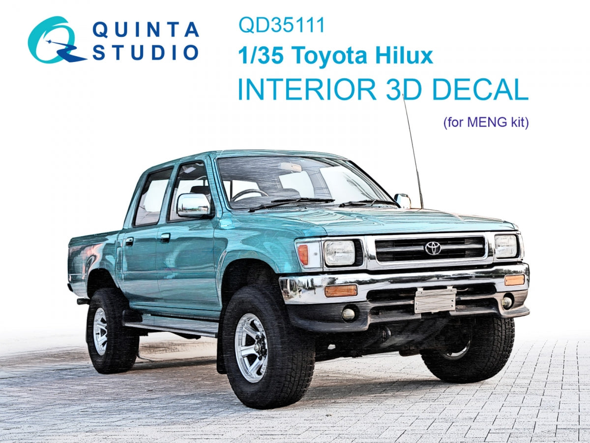 Quinta Studio QD35111 Toyota Hilux 3D-Printed &amp;amp; coloured Interior on decal paper (MENG) 1/35
