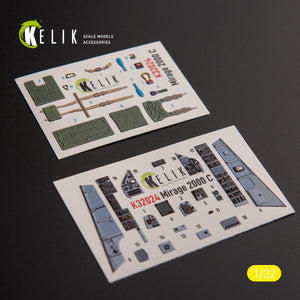 KELIK K32024 Mirage 2000C - interior 3D decals for Kitty Hawk/Zimi models kit 1/32
