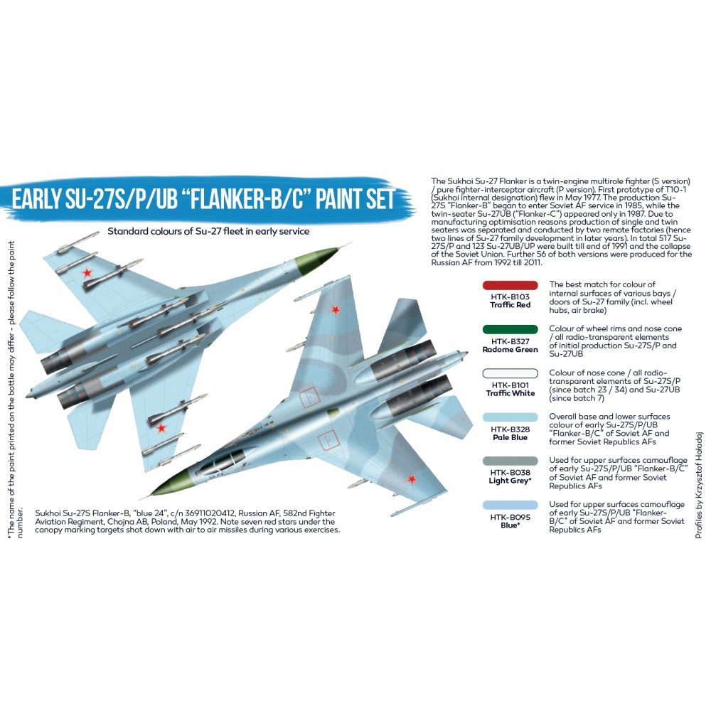 Hataka HTK-BS104 Early Su-27S/P/UB &amp;quot;Flanker-B/C&amp;quot; paint set (6x17ml) – Bild 2