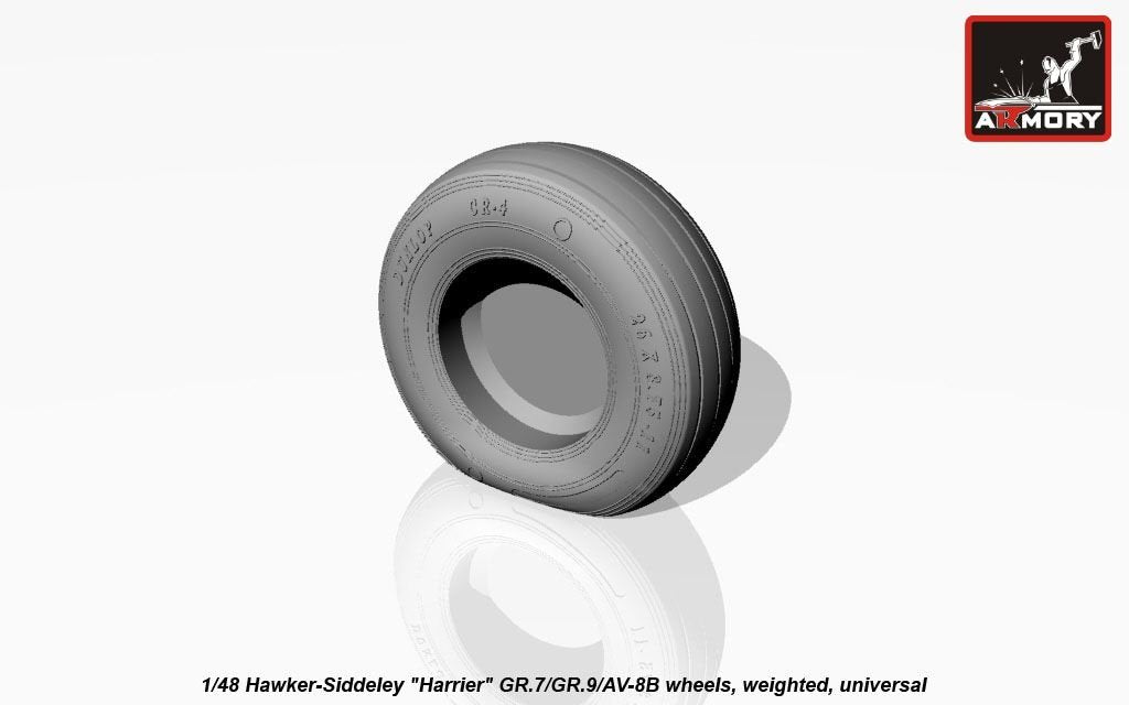 Armory Models AW48405 Hawker-Siddeley Harrier GR.7/GR.9/AV-8B wheels w/ weighted tyres 1/48 – Bild 11