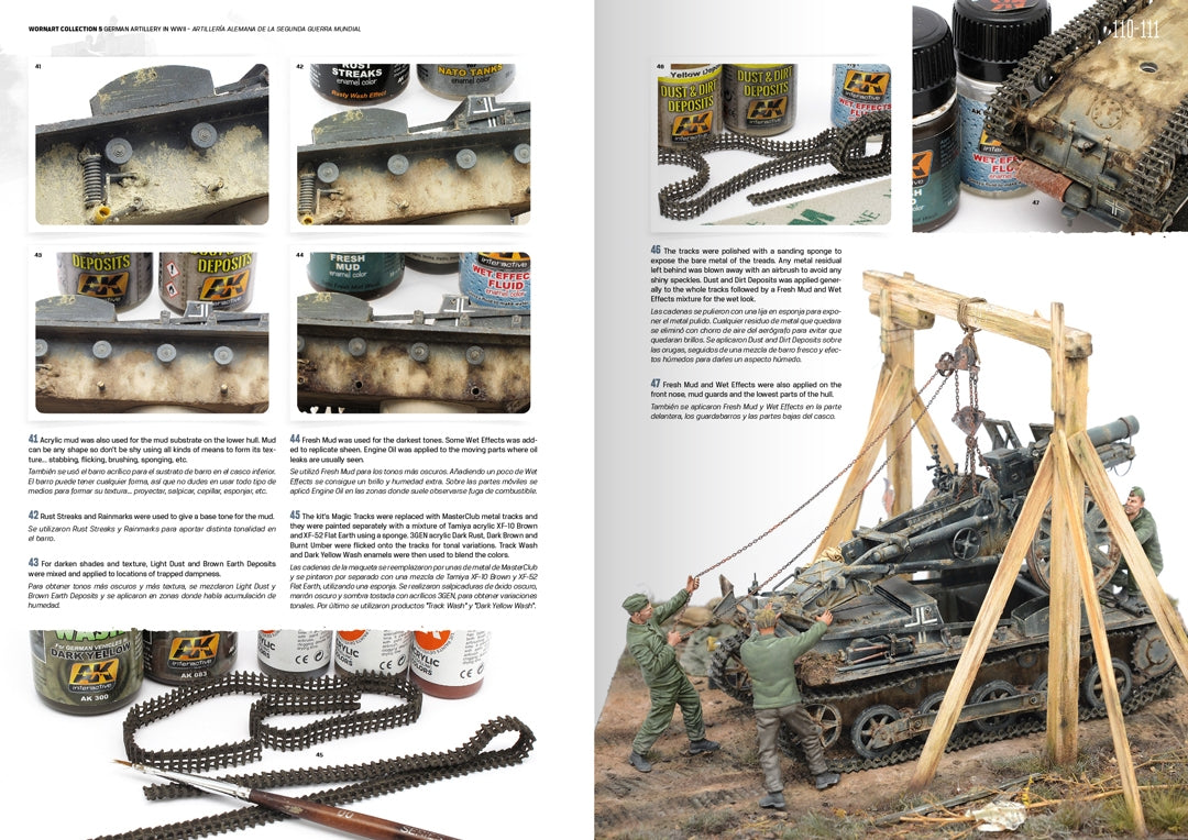 AK Interactive AK4907 WORN ART COLLECTION ISSUE 05 – GERMAN ARTILLERY - Bilingual English/Spanish – Bild 10