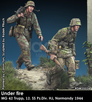 RADO Miniatures RDM35034 Sous le feu ennemi. Équipe W-SS MG 42, 12e SS-Pz.Div. HJ, Normandie 1944, échelle 1/35  – image 2