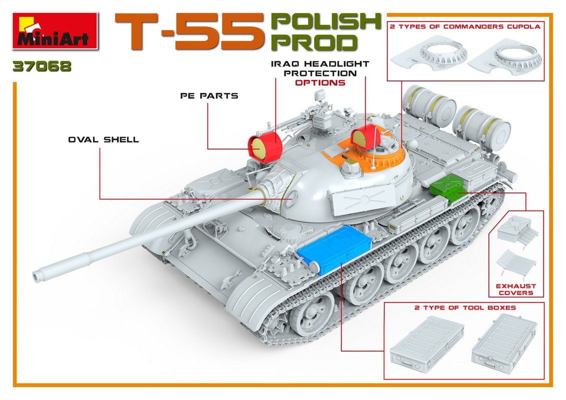 MiniArt 37068 T-55 POLISH PRODUCTION 1/35 – imagen 11