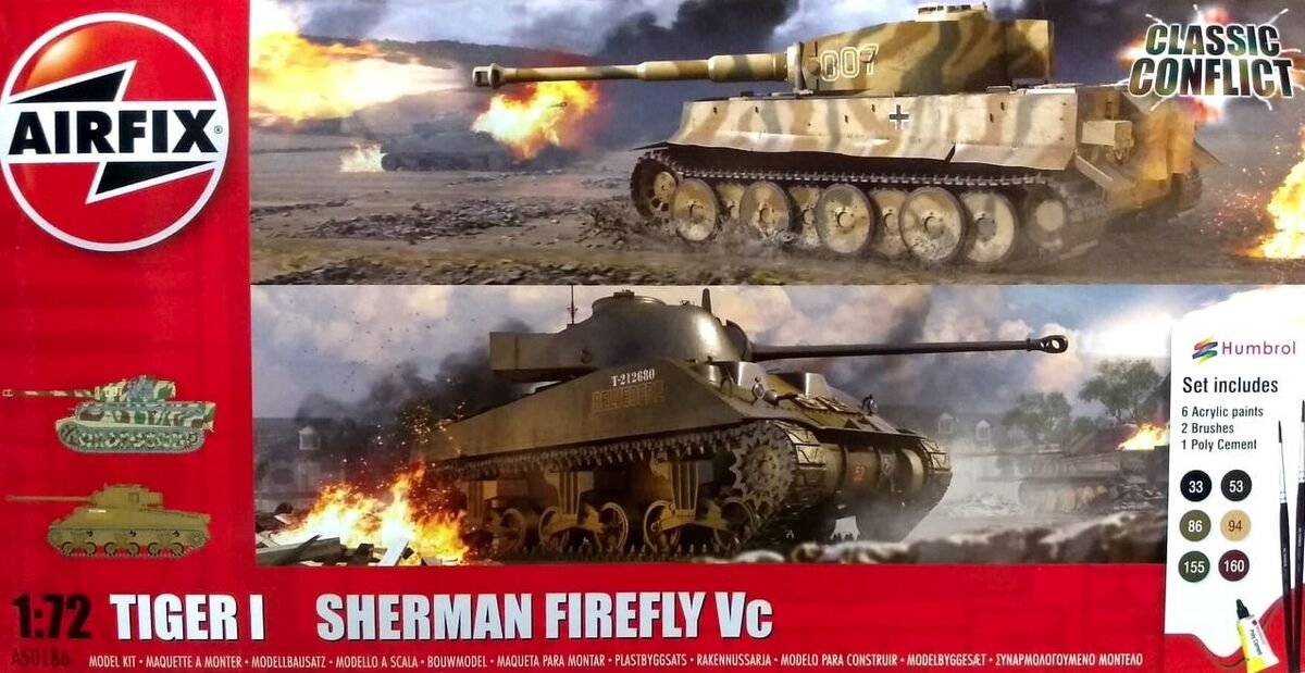 Airfix 50186 Tiger I contre Sherman Firefly Vc - Coffret cadeau 1/72
