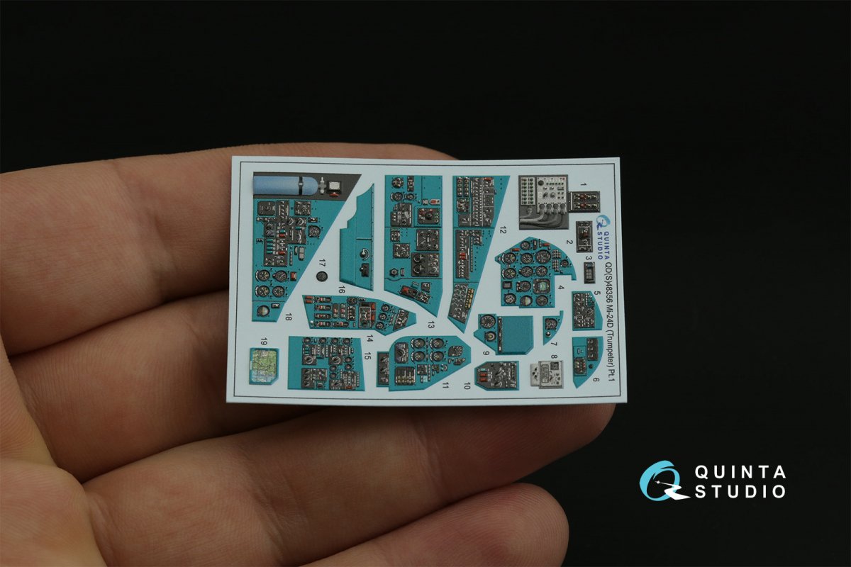 Quinta Studio QDS-48356 Mi-24D 3D-Printed &amp;amp; colored Interior on decal paper (Trumpeter) (Small version) 1/48 – image 7