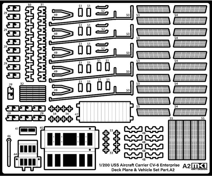 Ensemble d&amp;#39;avions de pont USS Enterprise de la Seconde Guerre mondiale MK1 Design MS-20018 pour CV-6 Enterprise à l&amp;#39;échelle 1/200 – image 4
