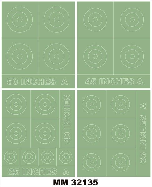 Coquilles rondes Montex MM32135 RAF type A 50, 45, 40, 35, 25 pouces