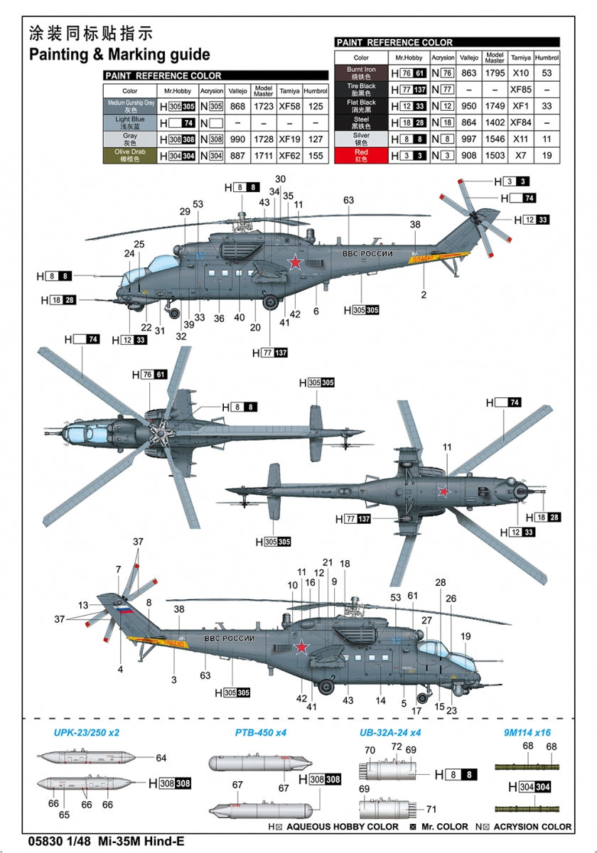 Trumpeter 05830 Mi-35M Hind-E 1/48 – immagine 4