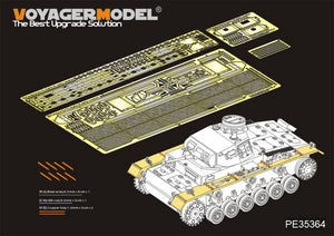 Ailes Voyager Model PE35364 pour maquette DRAGON au 1/35, destinées aux chars allemands Pz.KPfw.III EH et StuG.III AE de la Seconde Guerre mondiale.
