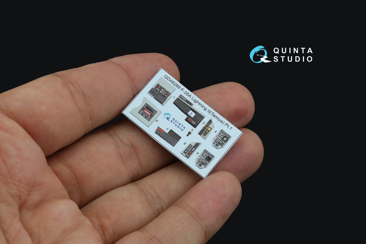 Quinta Studio QD48288 F-35A 3D-Printed &amp;amp; coloured Interior on decal paper (Tamiya) 1/48 – immagine 8