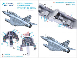 Quinta Studio QDS-48117 Mirage 2000N 3D-Printed &amp;amp; coloured Interior on decal paper (Kinetic) (Small version) 1/48 – Bild 9