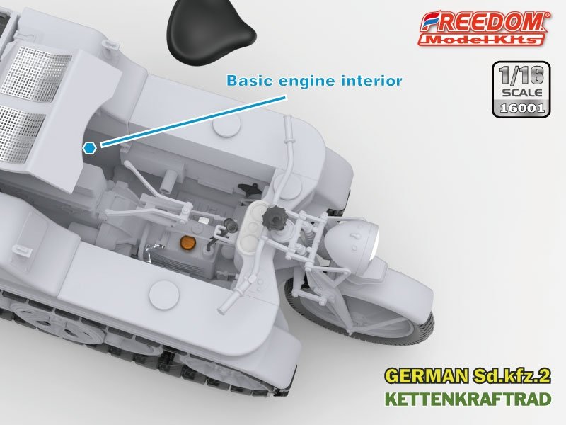 Freedom 16001 Sd.Kfz. 2 Kettenkraftrad Typ HK 101 1/16 – Bild 5