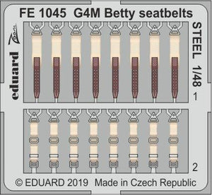 Ceintures de sécurité Eduard FE1045 G4M Betty en acier, échelle 1/48, Tamiya