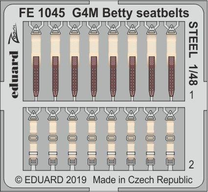 Ceintures de sécurité Eduard FE1045 G4M Betty en acier, échelle 1/48, Tamiya