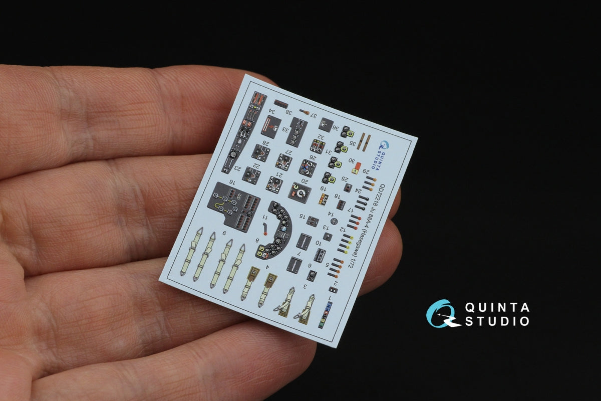 Quinta Studio QD72218 Ju 88A-4 3D-Printed &amp;amp; coloured Interior on decal paper (Hasegawa) 1/72 – imagen 10