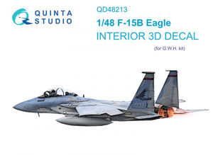 Quinta Studio QD48213 F-15B 3D-Printed &amp;amp; coloured Interior on decal paper (GWH) 1/48
