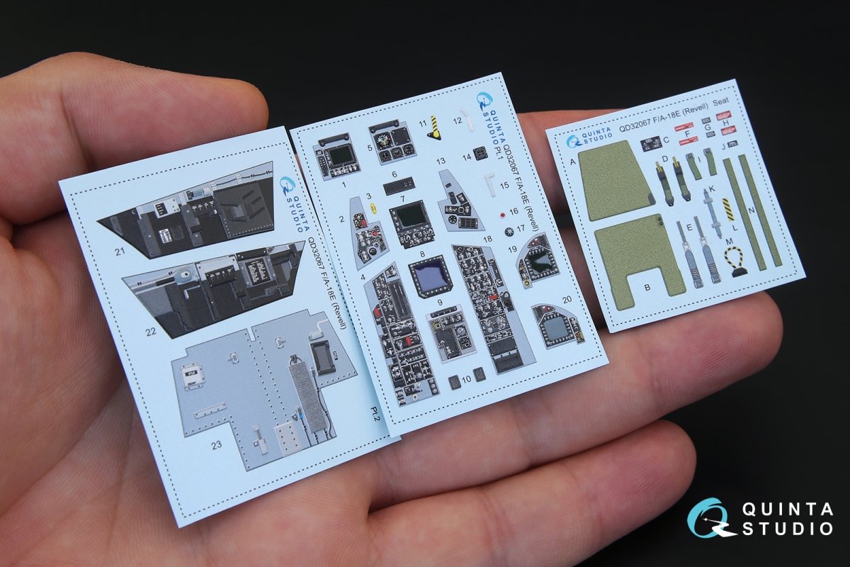 Quinta Studio QD32067 F/A-18E 3D-Printed &amp;amp; coloured Interior on decal paper (for Revell kit) 1/32 – zdjęcie 2