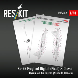 RESKIT RSB48-0007 Su-25 Frogfoot Digital (Pixel) &amp; Clover Ukrainian Air Forces (Stencils Decals)1/48