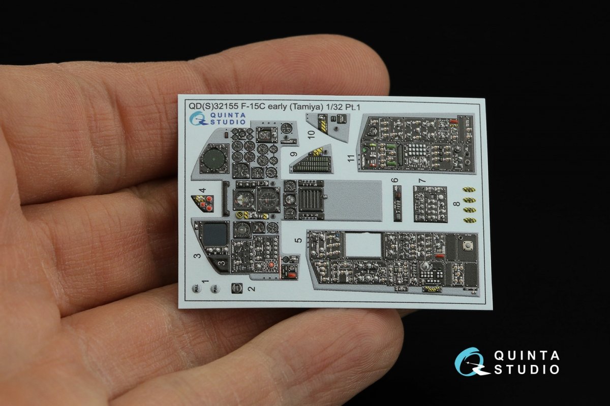 Quinta Studio QDS-32155 F-15C Early/F-15A/F-15J early 3D-Printed &amp;amp; coloured Interior on decal paper (Tamiya) (small version) 1/32 – Bild 12