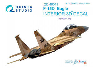 Quinta Studio QD48041 F-15D 3D-Printed &amp;amp; coloured Interior on decal paper (for GWH kit) 1/48