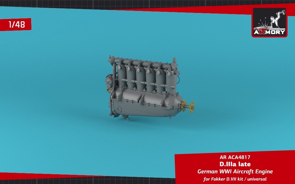 Armory Models ACA4817 German WWI Aircraft Engine mod. D.IIIa 1/48 – Bild 2