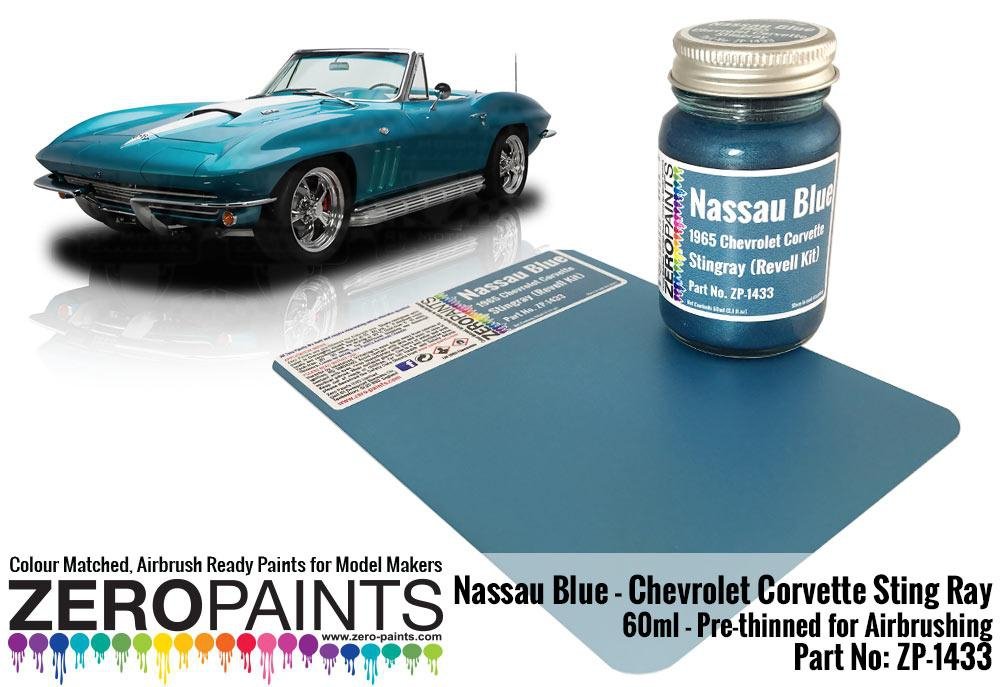 Peinture Zero Paints ZP-1433 Bleu Nassau - Chevrolet Corvette 1965 60 ml (Kit Revell)