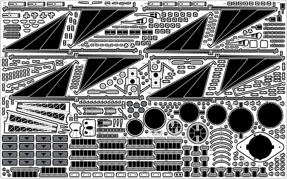 Pontos 35012F1 Russian Imperial Navy Battleship Sevastopol Detail Up Set 1/350 – immagine 7
