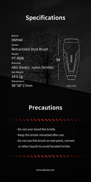 DSPIAE PT-RDB Retractable Dust Brush / Wysuwana szczoteczka do kurzu – immagine 7
