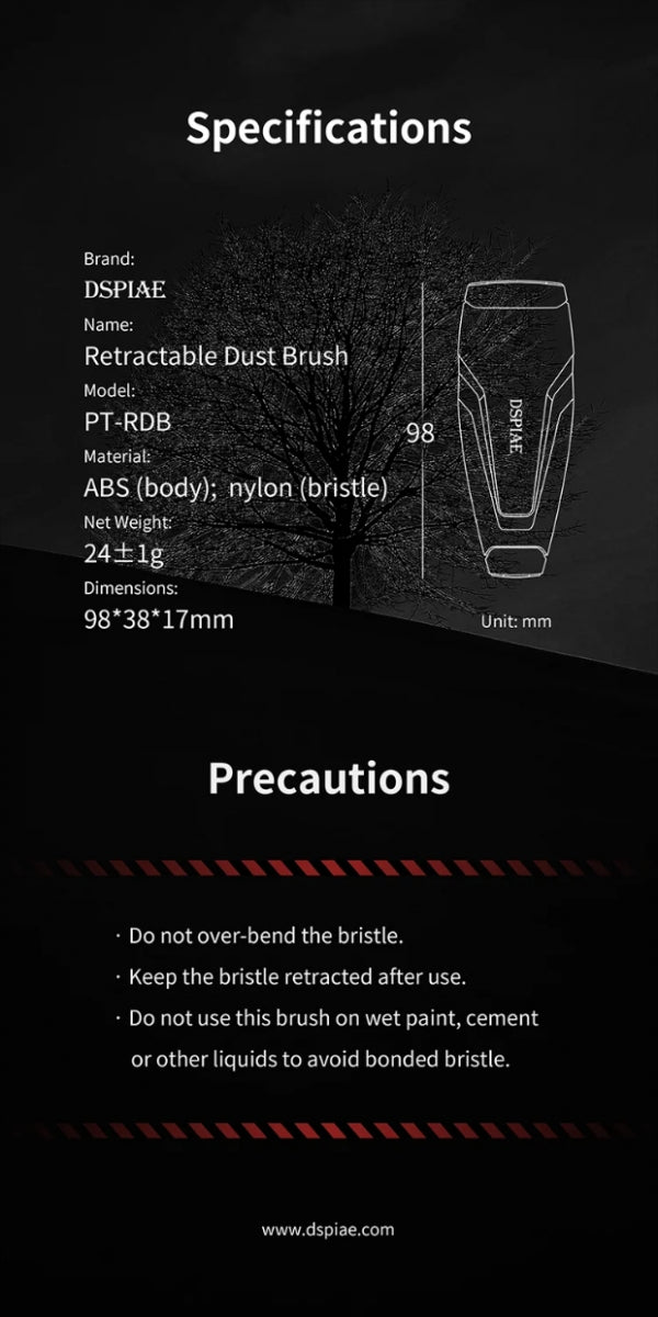 DSPIAE PT-RDB Retractable Dust Brush / Wysuwana szczoteczka do kurzu – immagine 7