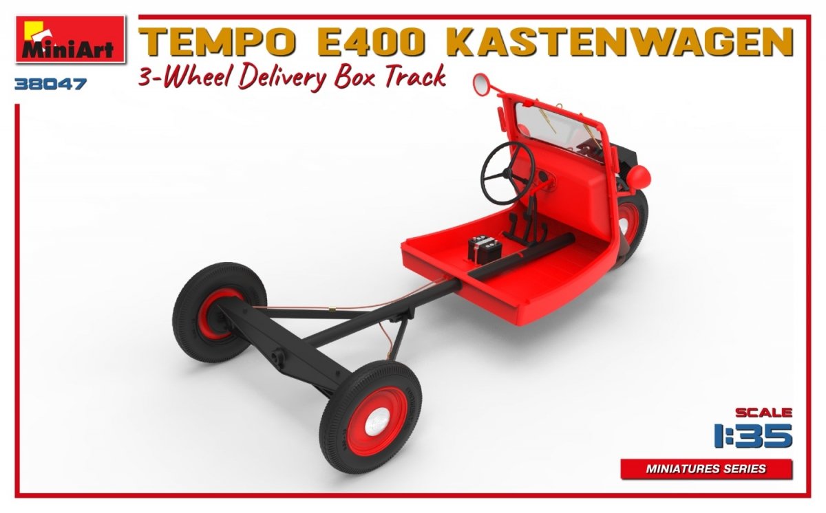 MiniArt 38047 TEMPO E400 KASTENWAGEN 3-WHEEL DELIVERY BOX TRACK 1/35 – immagine 10