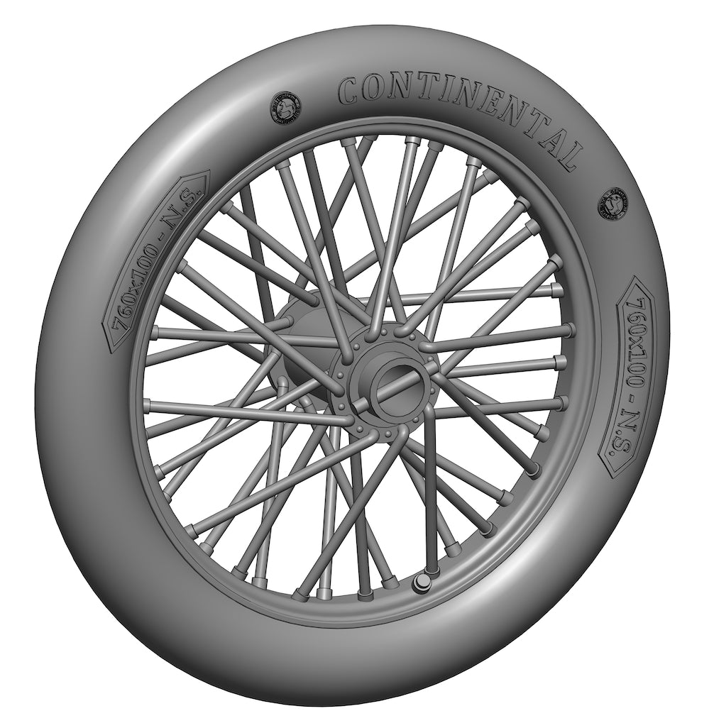 Art Scale Kit A32009 German 760x100 Spoked Wheels - 1 Pair 1/32
