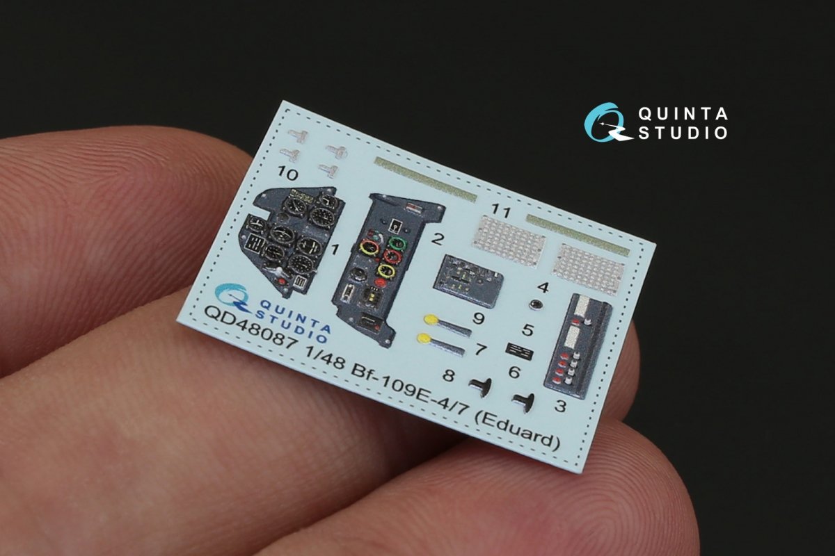 Quinta Studio QD48087 Bf 109E-4/E-7 3D-Printed &amp;amp; coloured Interior on decal paper (for Eduard kit) 1/48 – Bild 3