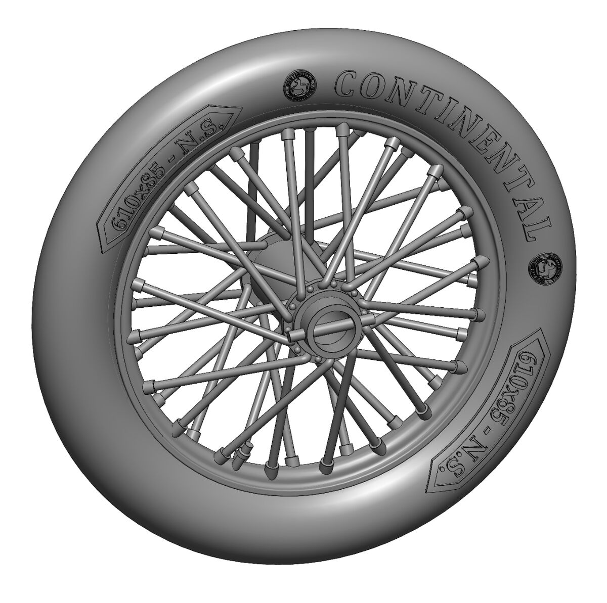 Art Scale Kit A48016 German 610x85 Spoked Wheels - 1 Pair 1/48