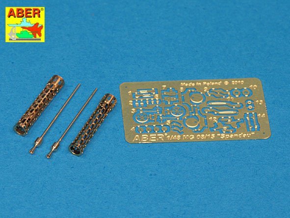 Aber A48 040 Ensemble de deux canons pour mitrailleuse d'avion allemande de 7,9 mm lMG 08/15 Spandau de la Première Guerre mondiale (1/48)
