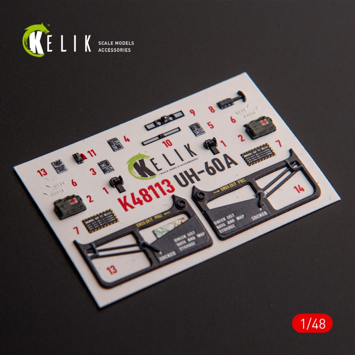 KELIK K48113 UH-60A Black Hawk - Type 1 interior 3D decals for ICM kit 1/48 – immagine 4