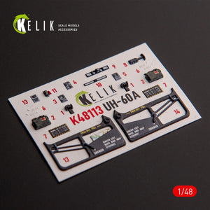 KELIK K48113 UH-60A Black Hawk - Type 1 interior 3D decals for ICM kit 1/48 – immagine 4