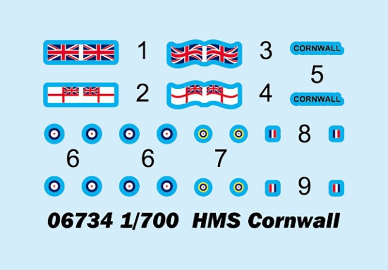 Trumpeter 06734 HMS Cornwall 1/700 – zdjęcie 3