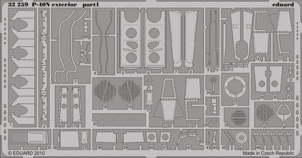 Eduard 32259 P-40N exterior HASEGAWA 1/32