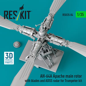 RESKIT RSU35-0084 AH-64A Apache main rotor with blades and ADSS radar for Trumpeter kit (3D Printed) 1/35