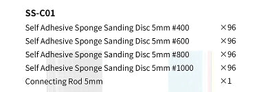 DSPIAE SS-C01 Self Adhesive Sponge Sanding Disc Set 5mm / Zestaw samoprzylepnych gąbkowych tarcz szlifierskich 5 mm – immagine 10